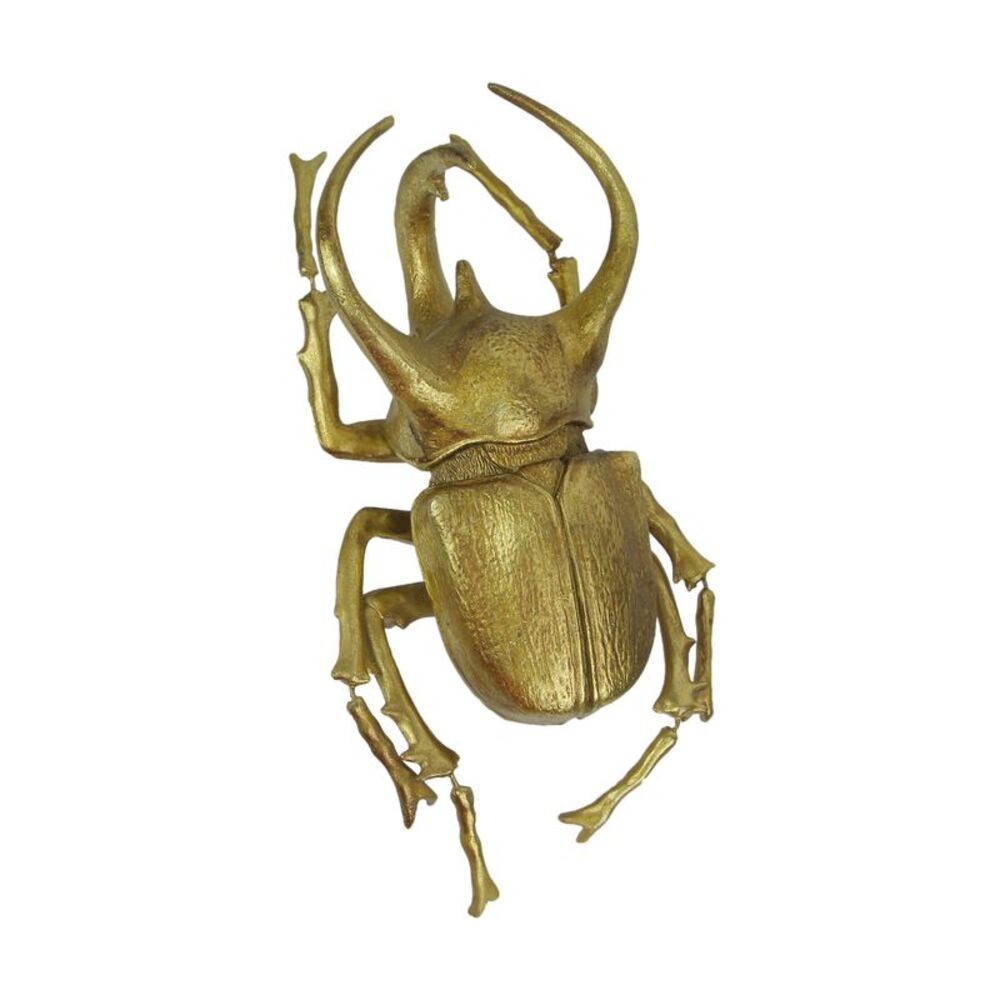 Resin Gold Rhino Beetle Painted Sculpture Wall Art Home Decor Hanging Statue